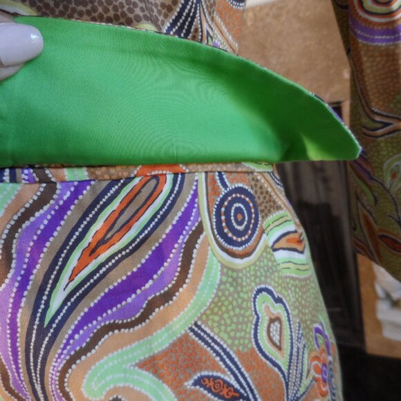 Etro Beige/Green Multi Color Paisley Print Skirt Suit Size IT 44- US 8 - Picture 8 of 16